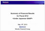 Go to Summary of Financial Results for Fiscal 2012 Under Japanese GAAP (PDF/179KB)