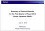 Go to Summary of Financial Results for the First Quarter of FY2014 (PDF/234KB)